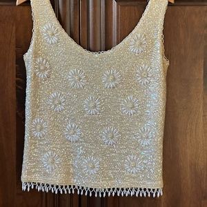 Vintage 100% Lambswool Handbeaded Holiday top.